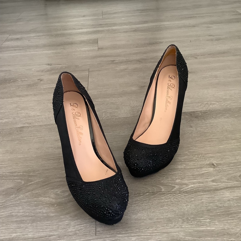 Black Rhinestone Heels - Picture 2 of 9